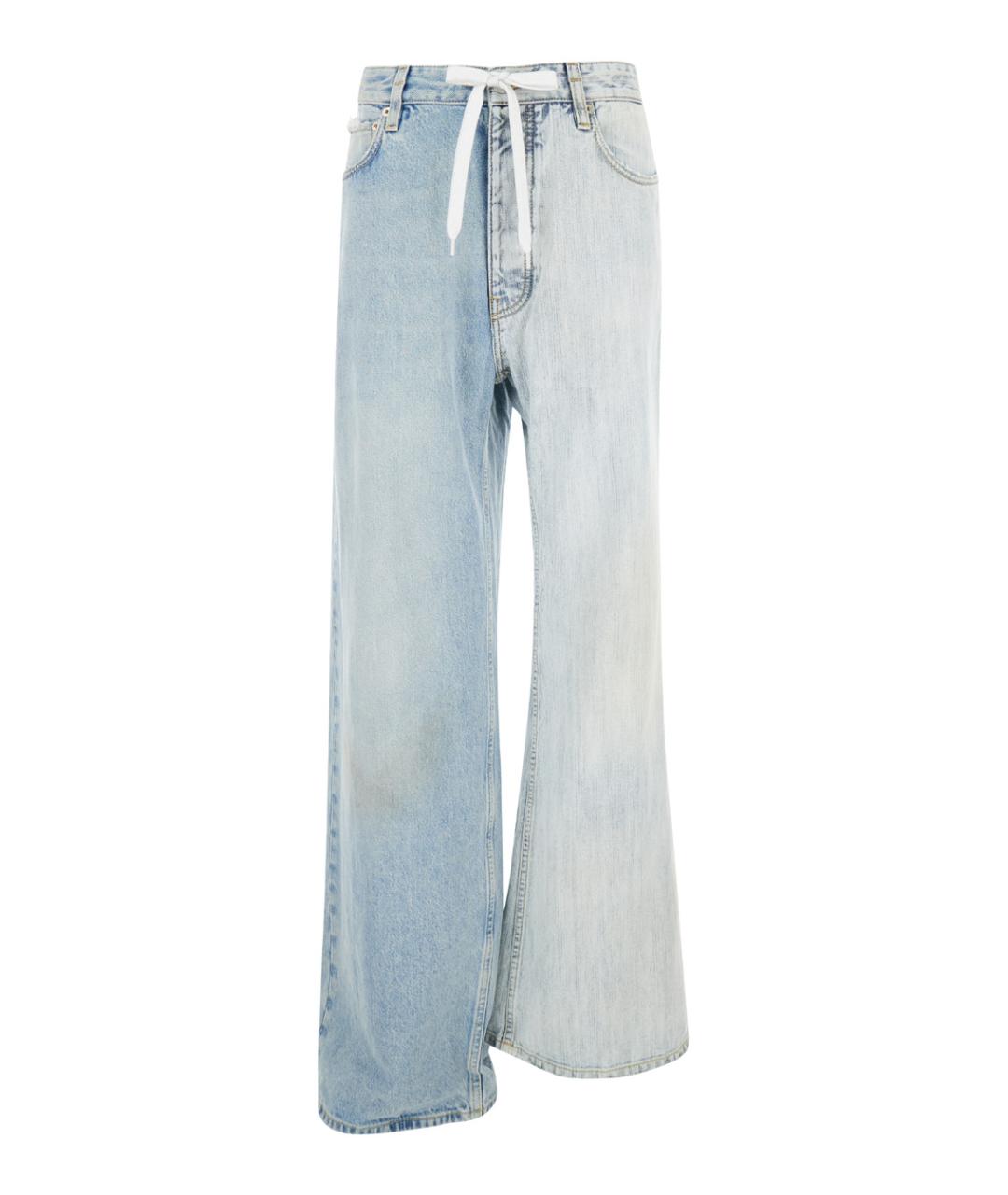 BALENCIAGA Голубые хлопковые прямые джинсы, фото 1