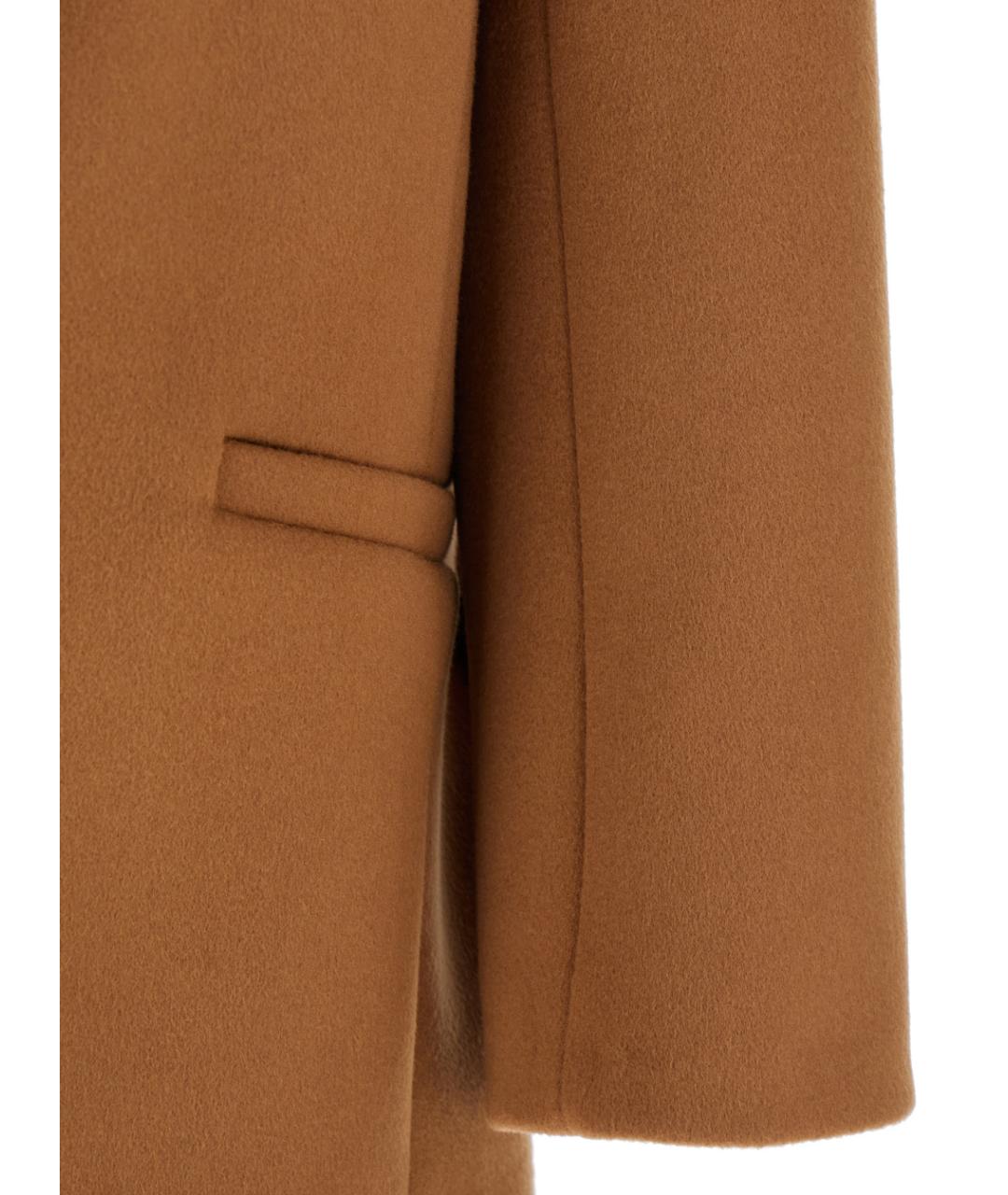 SAINT LAURENT Коричневое шерстяное пальто, фото 3