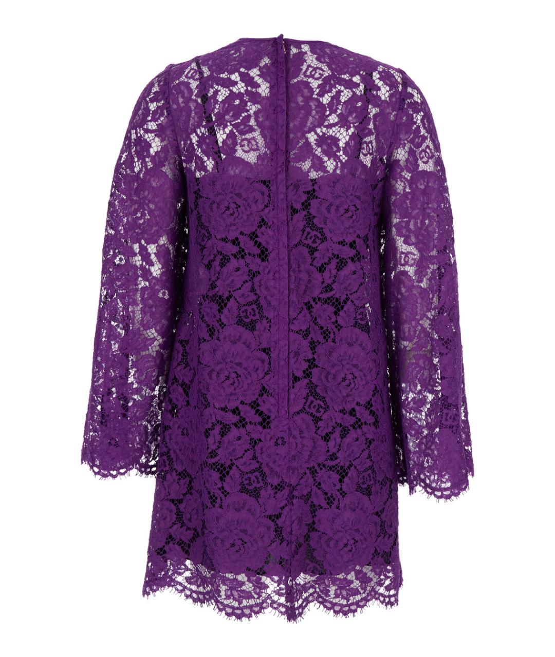DOLCE&GABBANA Фиолетовое хлопковое коктейльное платье, фото 2