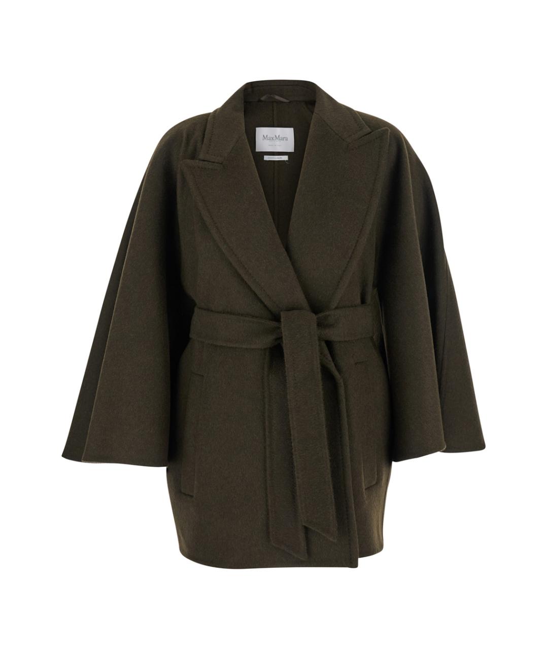 MAX MARA Зеленые шерстяное пальто, фото 1