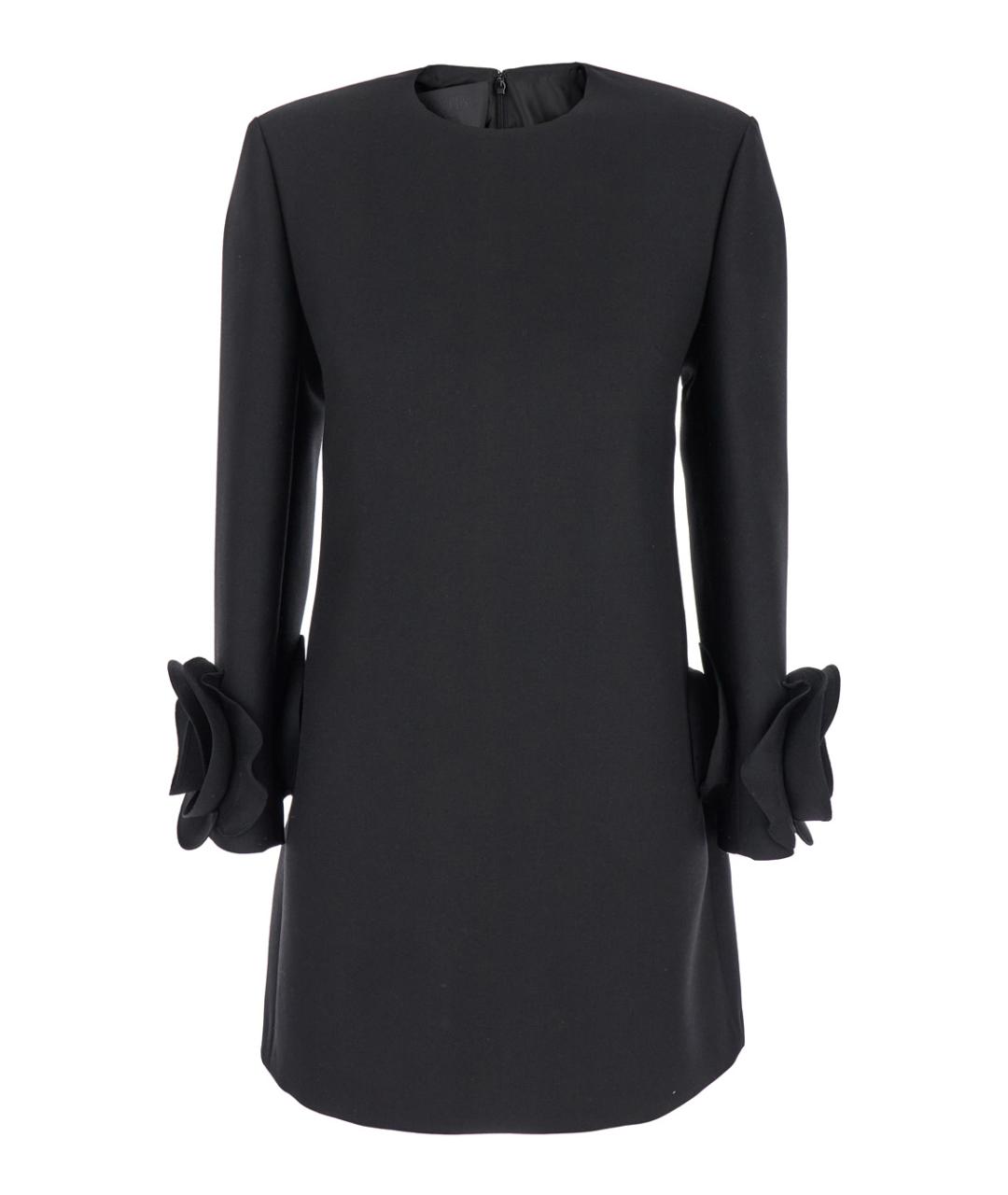 VALENTINO Черное шерстяное вечернее платье, фото 1