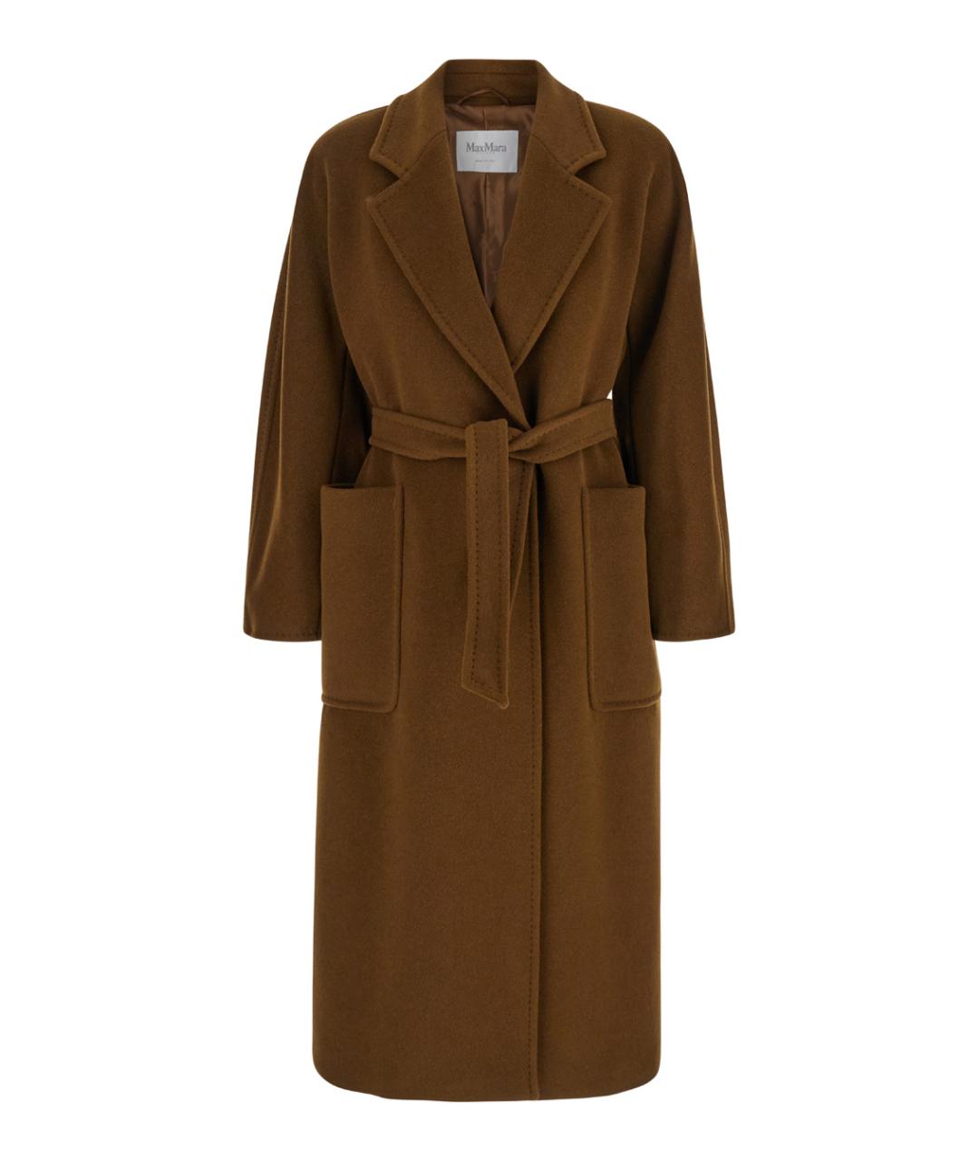 MAX MARA Коричневое шерстяное пальто, фото 1