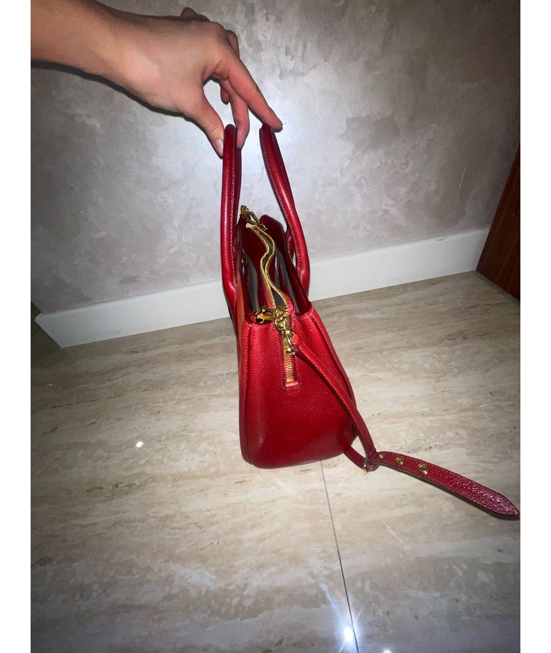 MIU MIU Красная кожаная сумка с короткими ручками, фото 2
