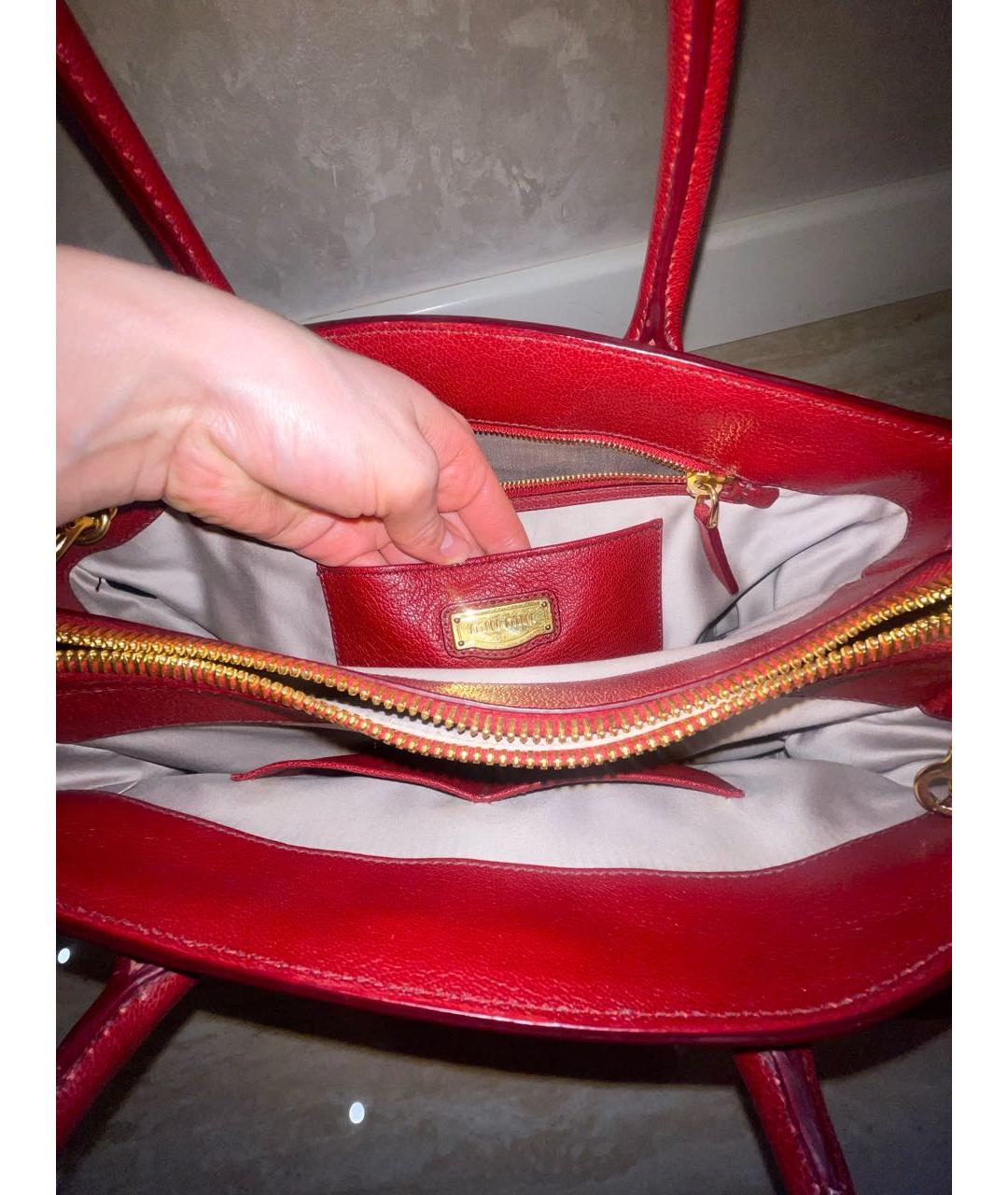MIU MIU Красная кожаная сумка с короткими ручками, фото 4