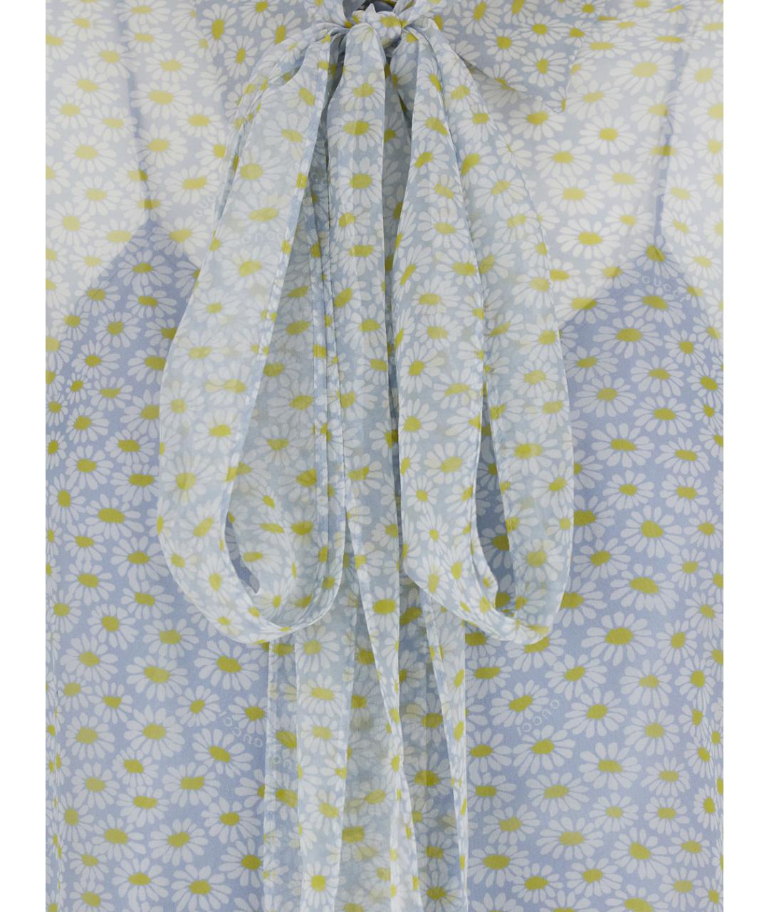 GUCCI Серая шелковая блузы, фото 3