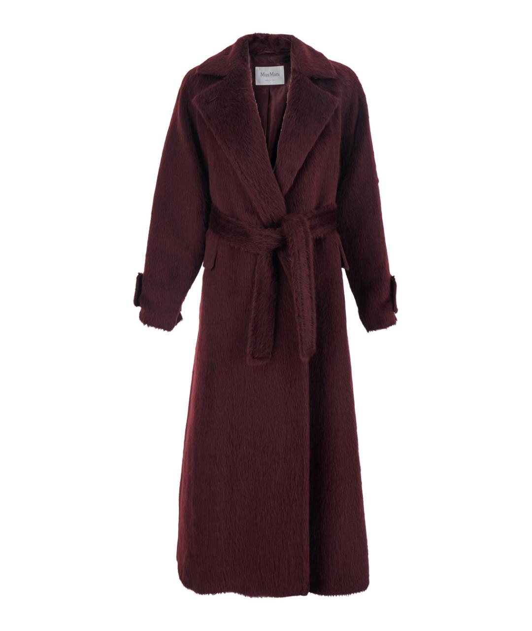 MAX MARA Бордовое шерстяное пальто, фото 1