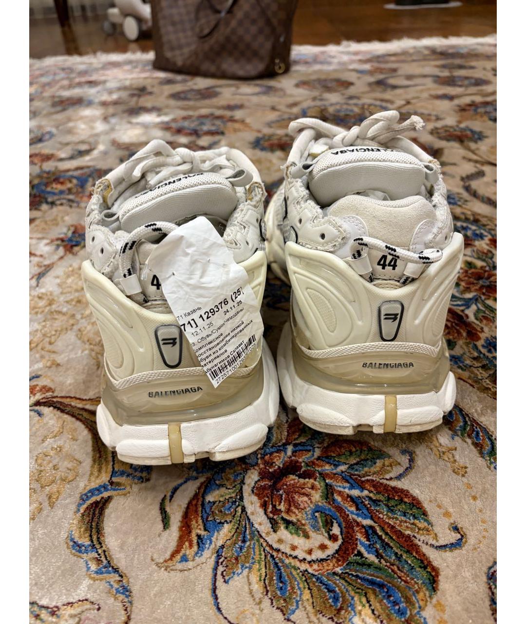 BALENCIAGA Белые текстильные низкие кроссовки / кеды, фото 3