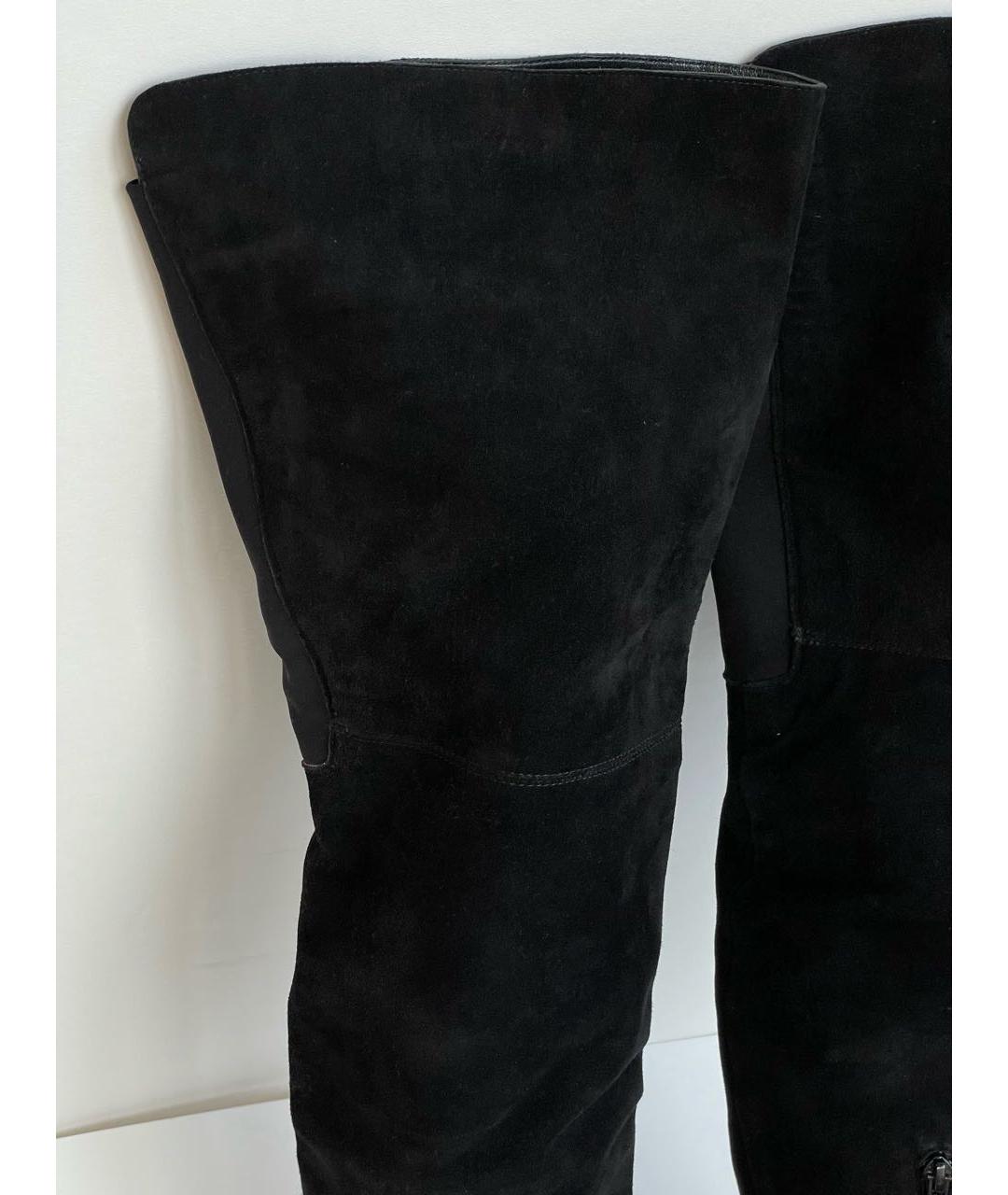 STUART WEITZMAN Черные замшевые ботфорты, фото 3