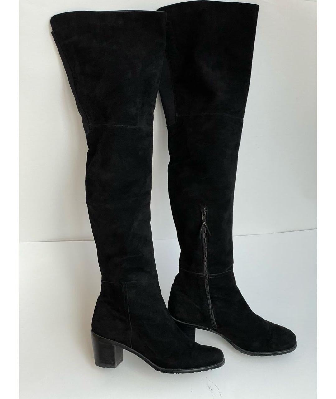STUART WEITZMAN Черные замшевые ботфорты, фото 9