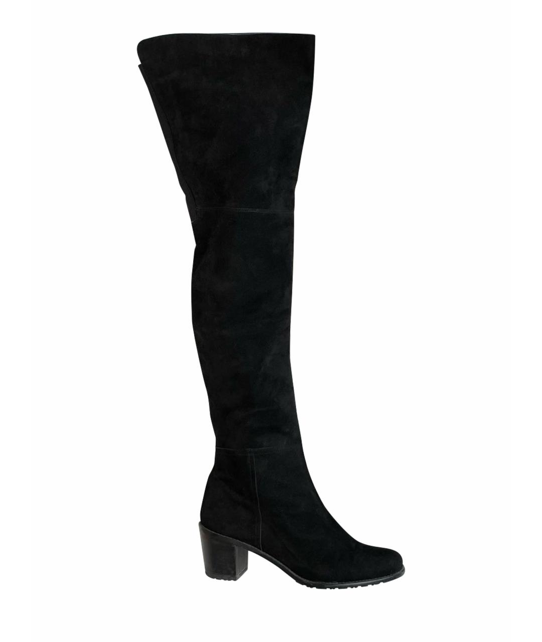 STUART WEITZMAN Черные замшевые ботфорты, фото 1