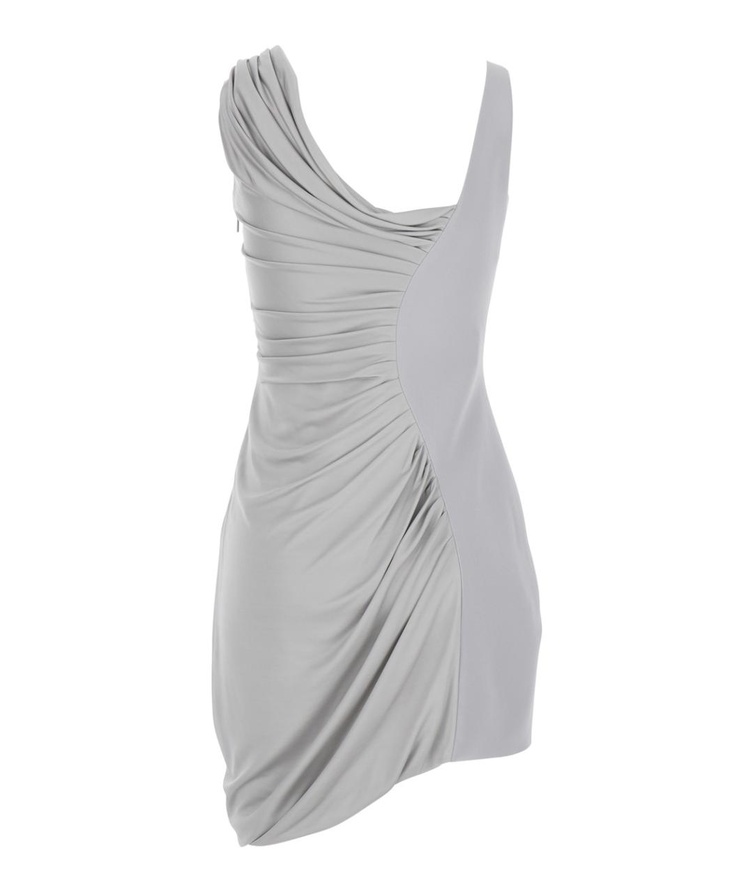 VERSACE Серое вискозное коктейльное платье, фото 2