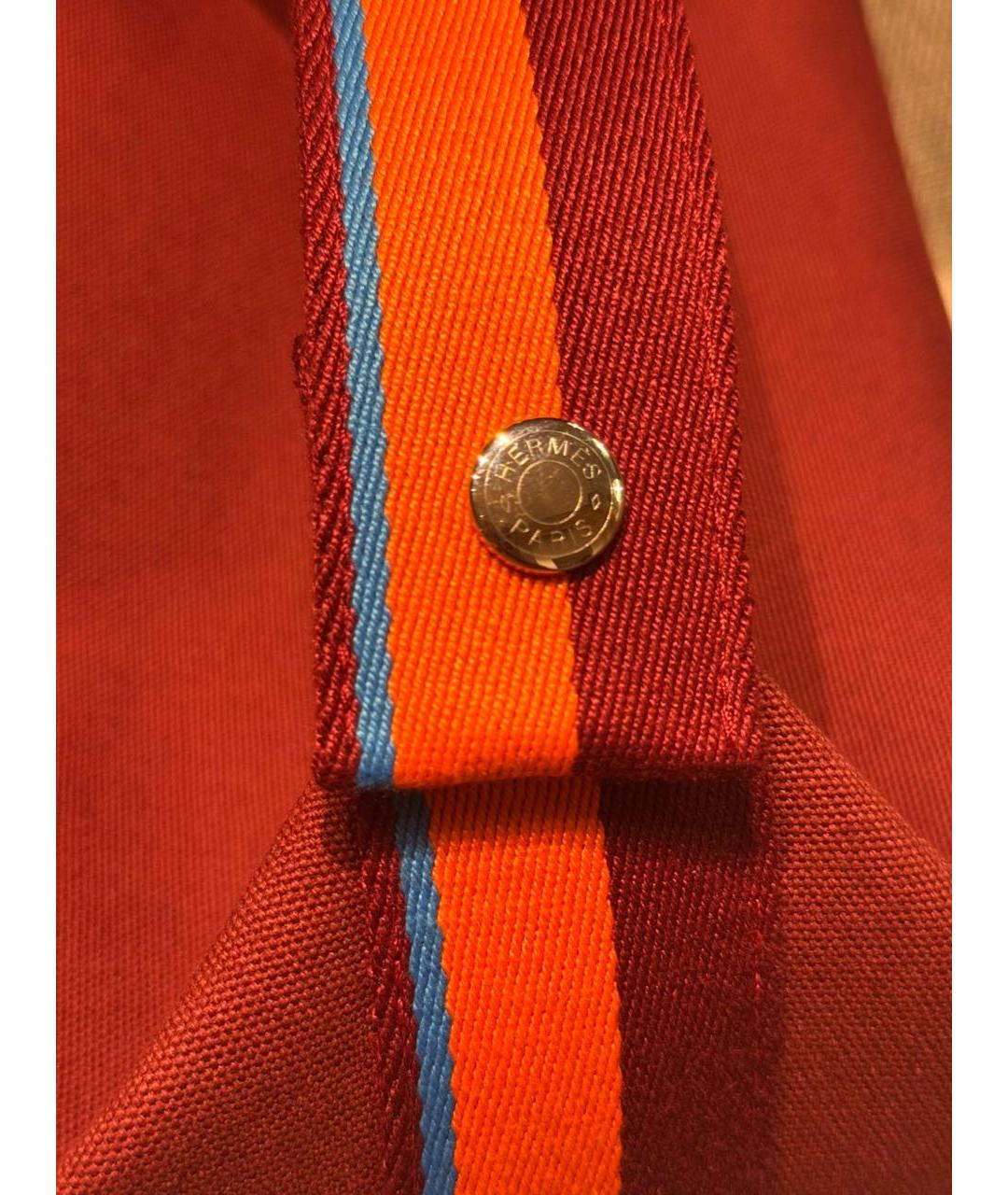 HERMES Бордовая тканевая косметичка, фото 7