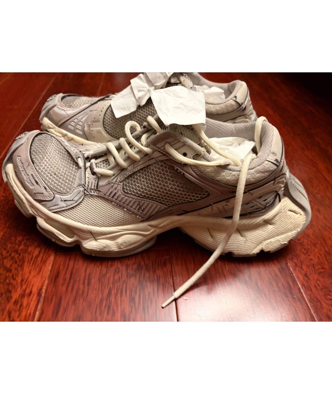 BALENCIAGA Серые текстильные низкие кроссовки / кеды, фото 4