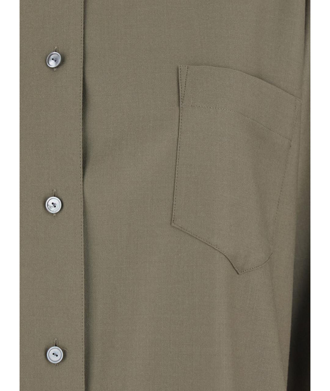 THE ROW Зеленая шерстяная рубашка, фото 3