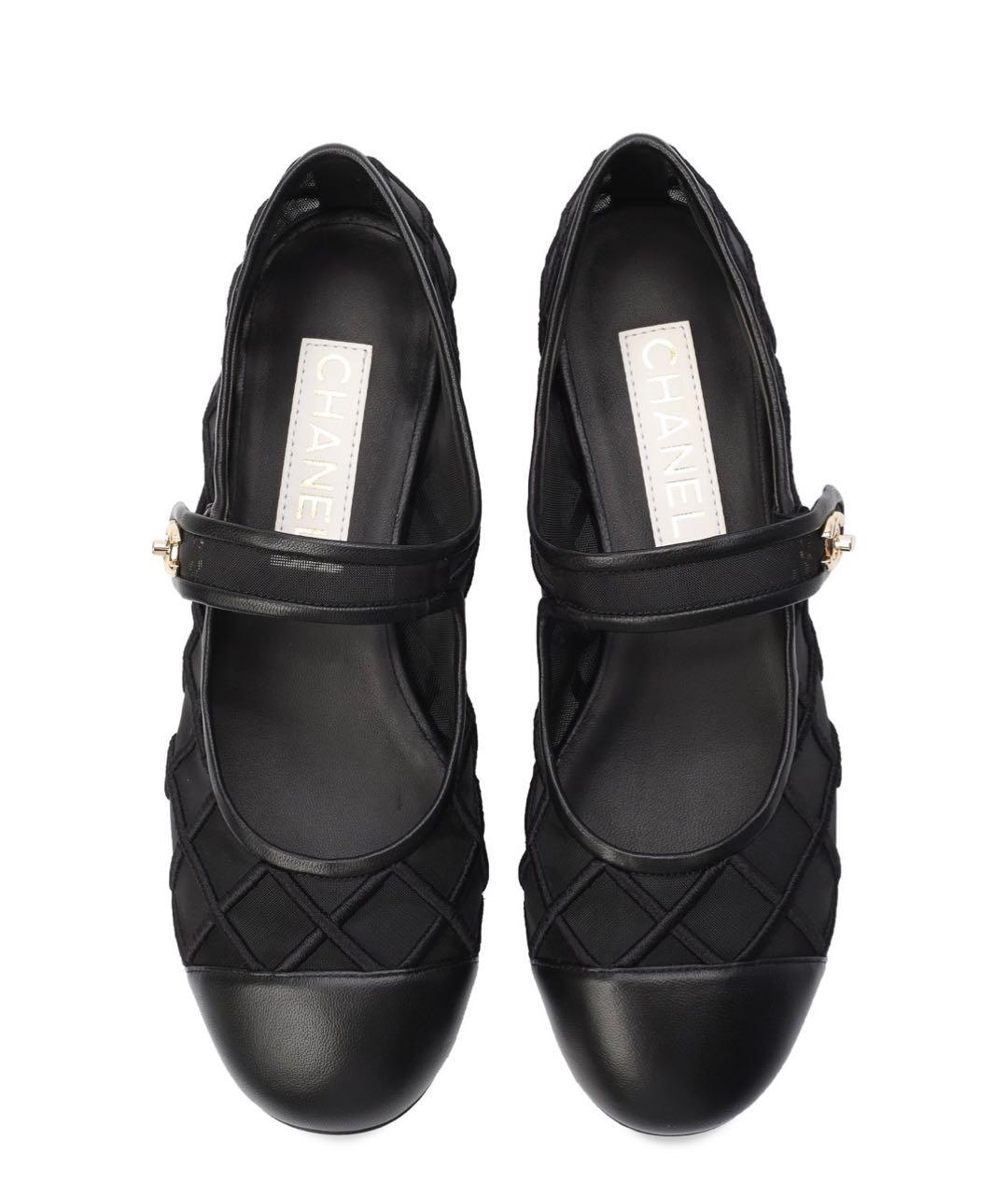 CHANEL Черные текстильные балетки, фото 5