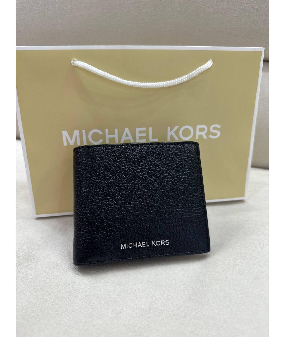 MICHAEL KORS Черный кожаный кошелек, фото 3