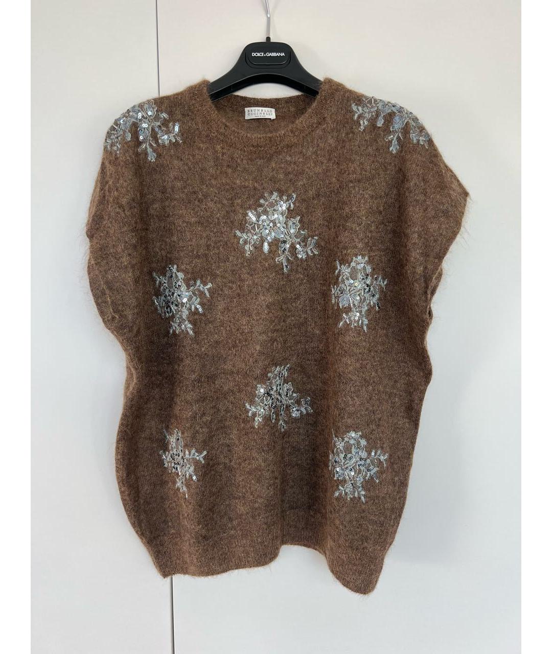 BRUNELLO CUCINELLI Коричневая шерстяная жилетка, фото 9