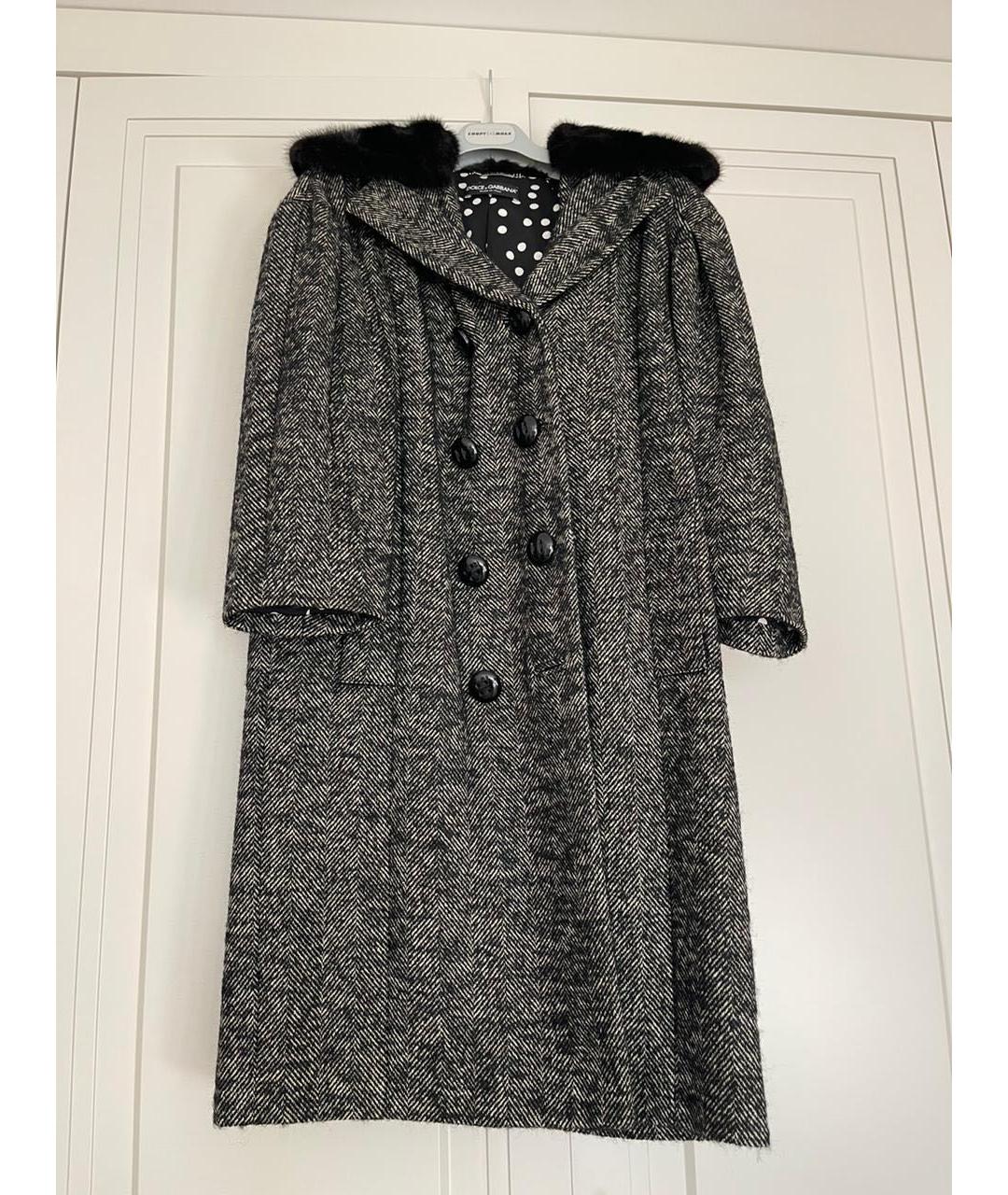 DOLCE&GABBANA Серое шерстяное пальто, фото 8