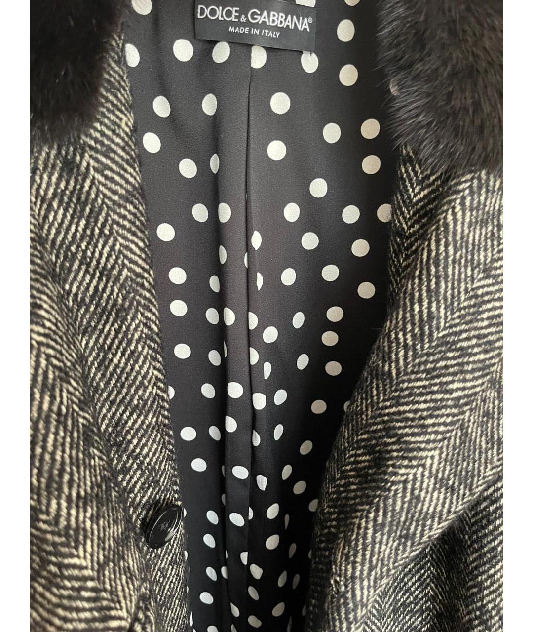 DOLCE&GABBANA Серое шерстяное пальто, фото 3
