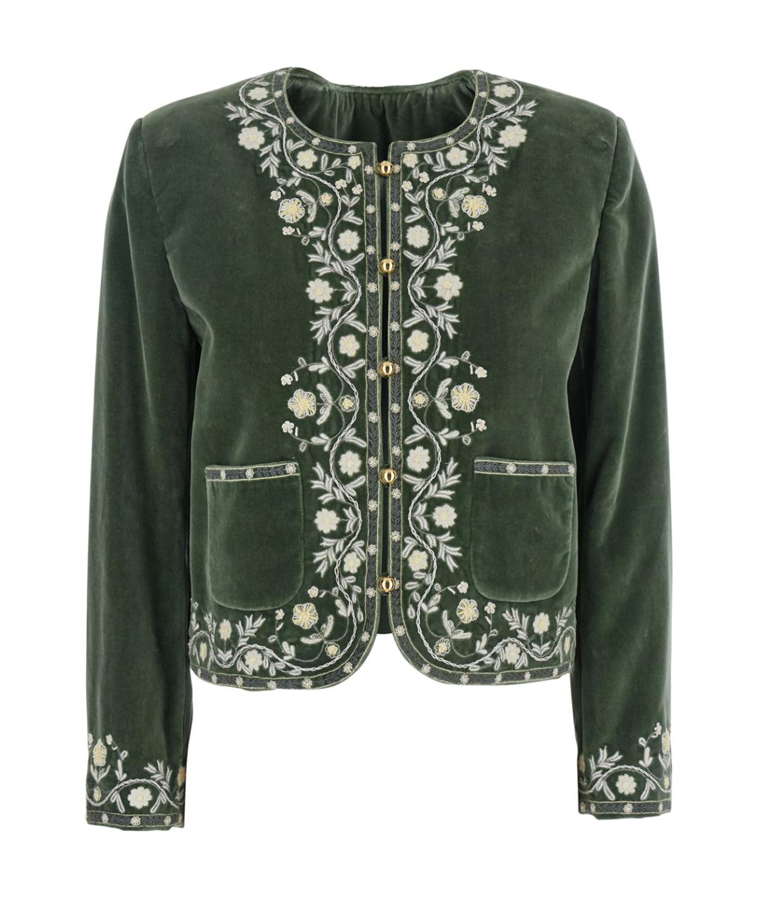 CELINE Зеленый хлопковый жакет/пиджак, фото 1