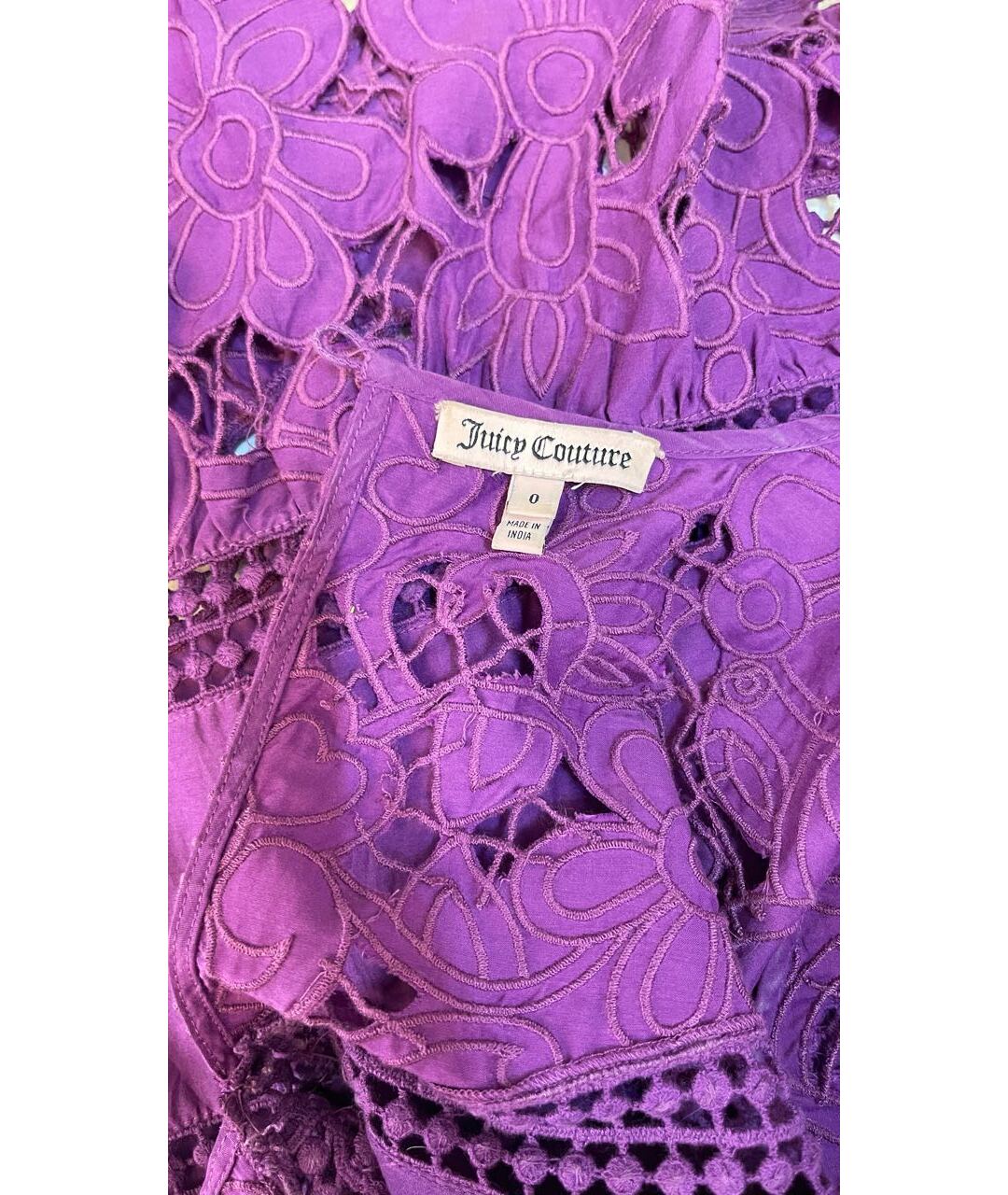 JUICY COUTURE Фиолетовое хлопковое повседневное платье, фото 4