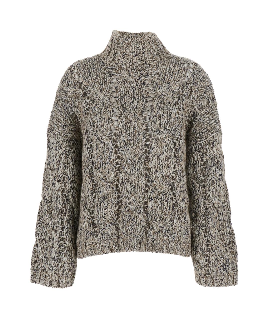 BRUNELLO CUCINELLI Бежевый шерстяной джемпер / свитер, фото 1