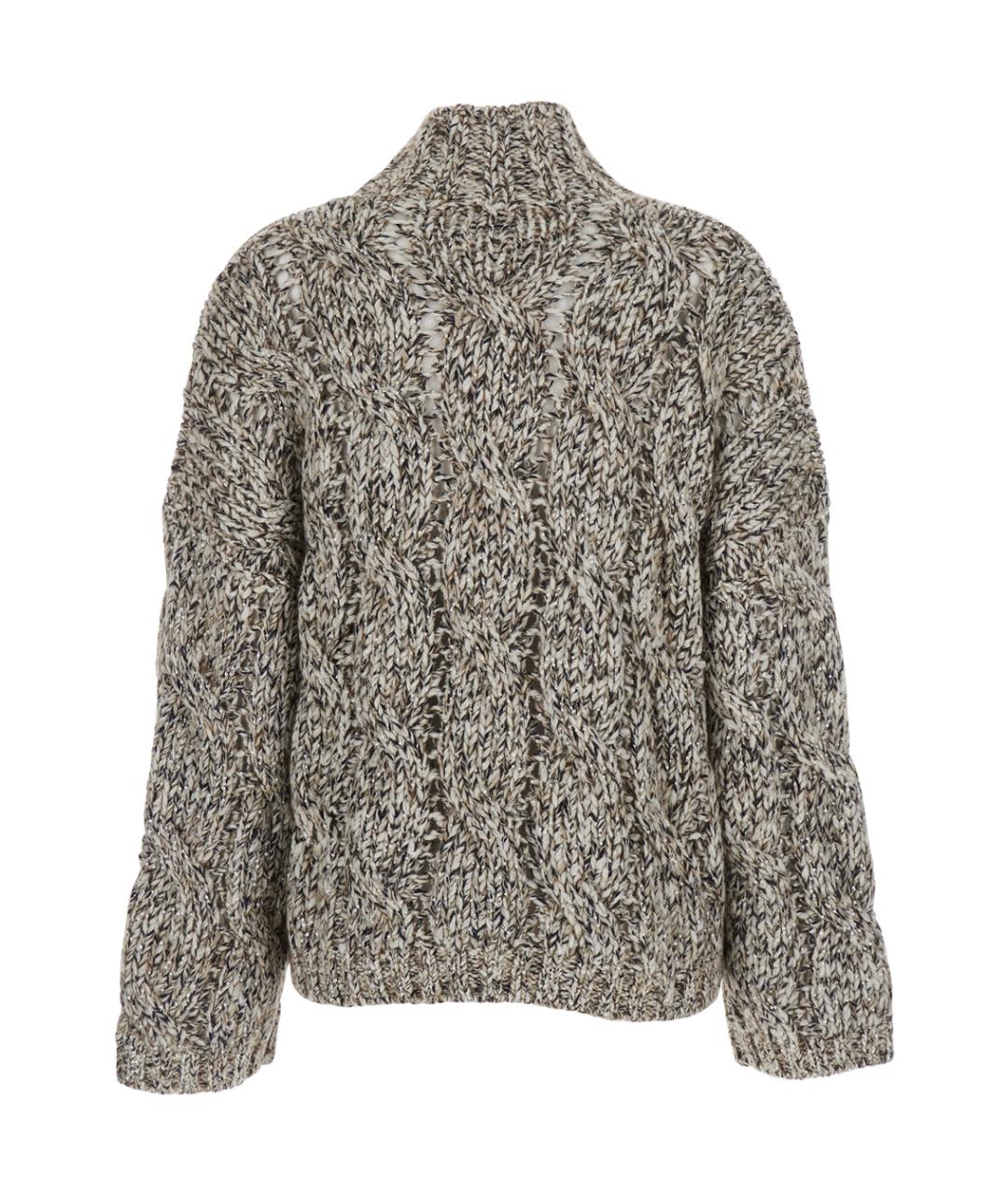 BRUNELLO CUCINELLI Бежевый шерстяной джемпер / свитер, фото 2