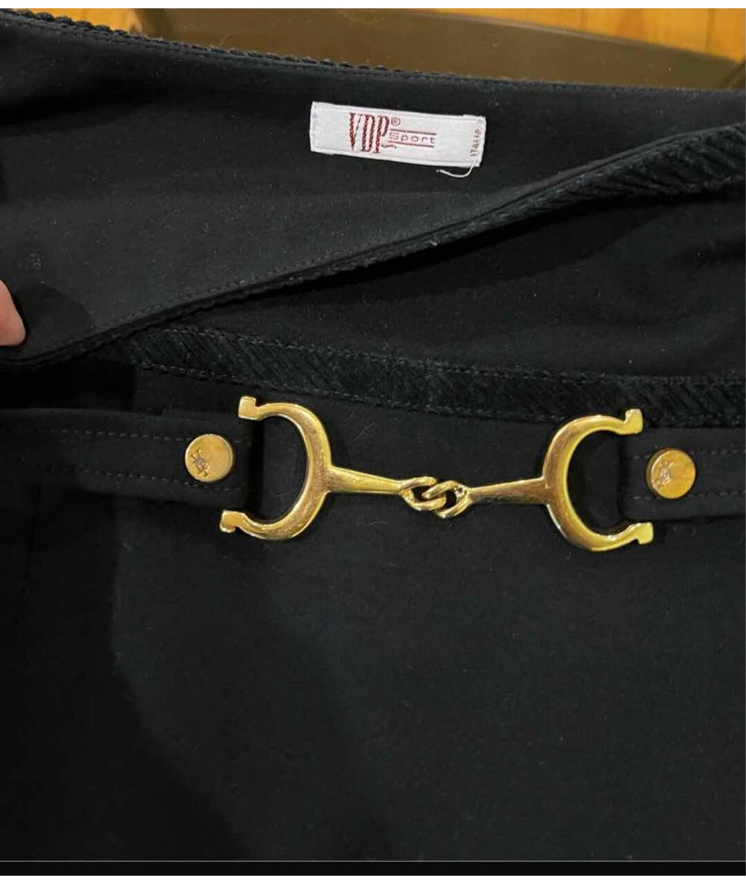 VDP Черная полиамидовая юбка миди, фото 4