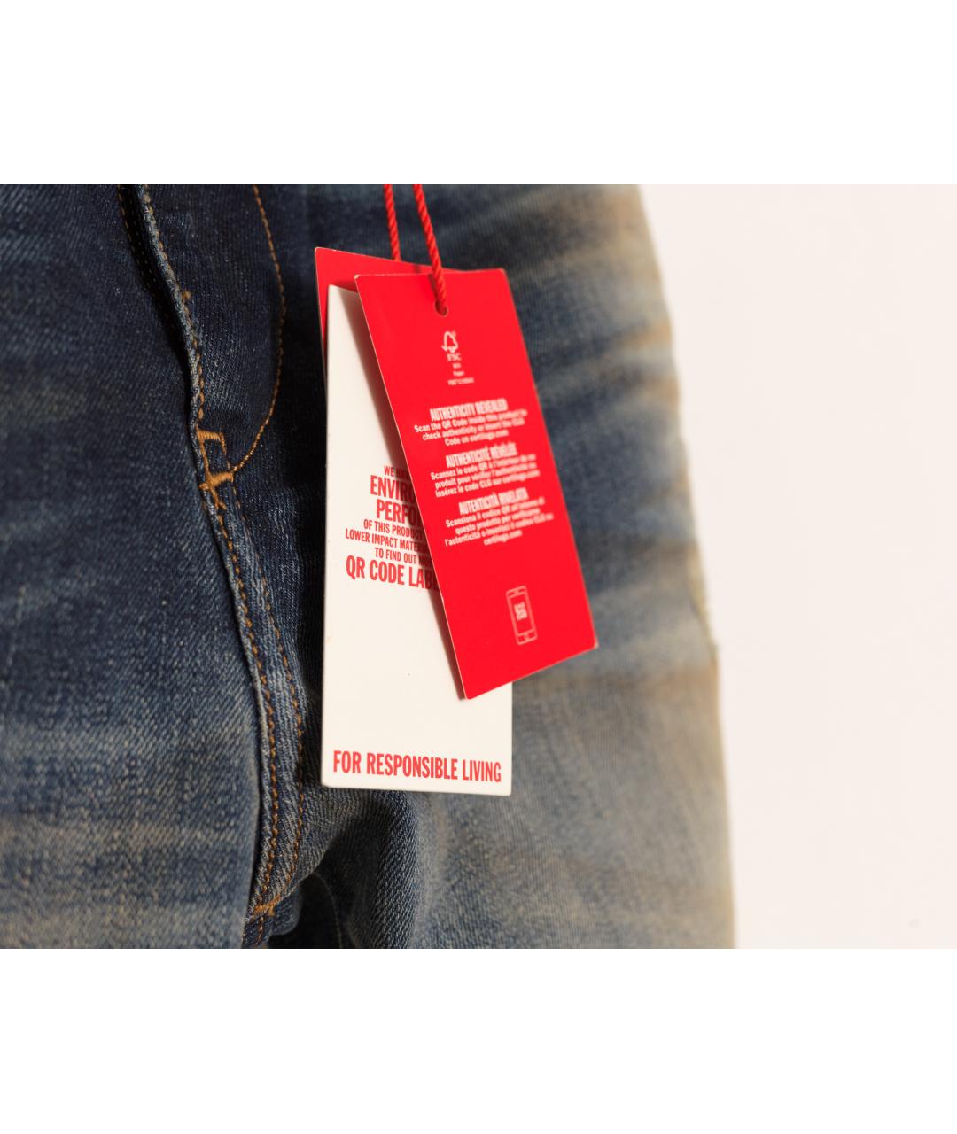 DIESEL Синие хлопковые джинсы скинни, фото 6