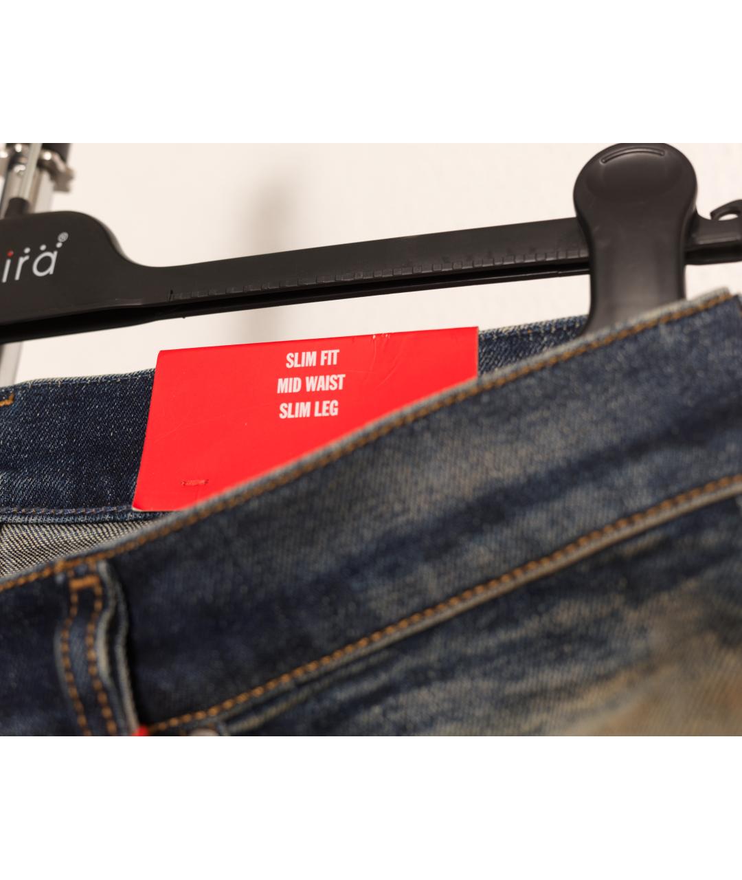 DIESEL Синие хлопковые джинсы скинни, фото 7