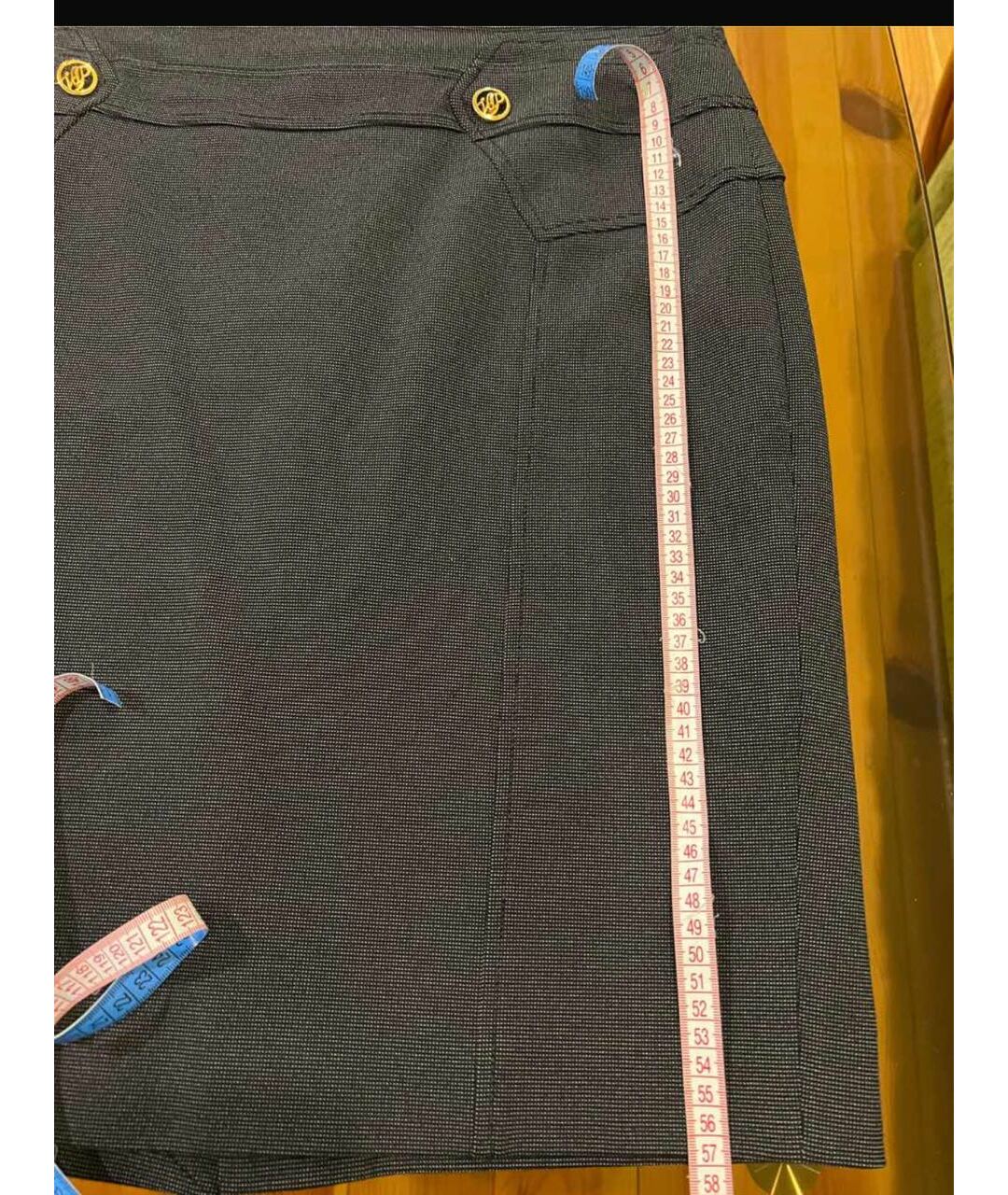 VDP Серая полиэстеровая юбка миди, фото 5
