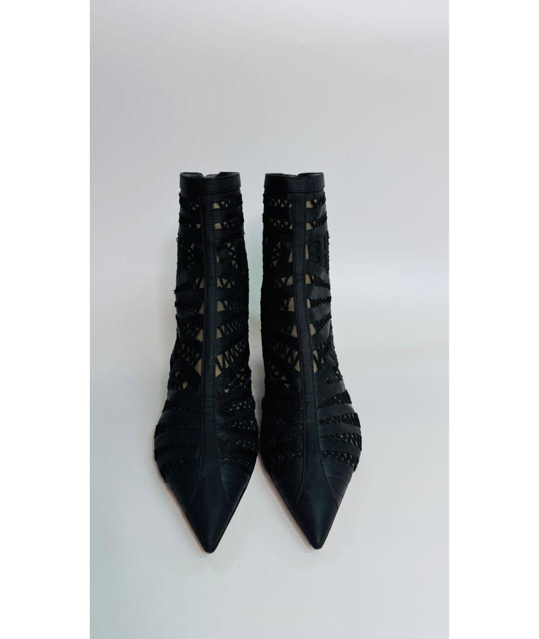 CHRISTIAN DIOR Черные текстильные ботильоны, фото 3