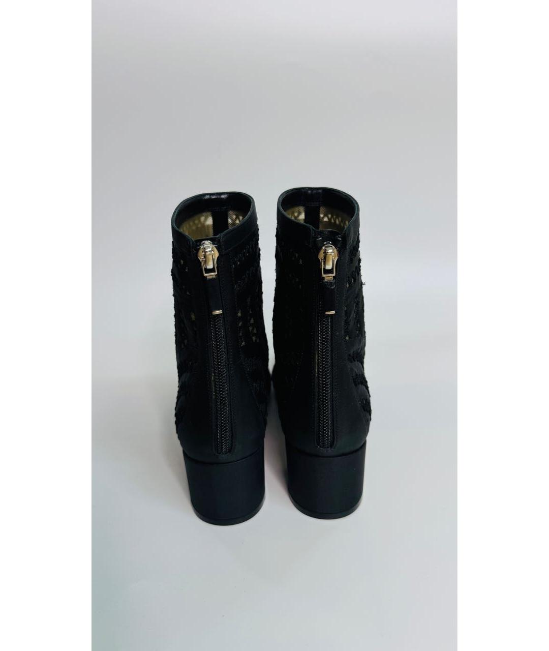 CHRISTIAN DIOR Черные текстильные ботильоны, фото 4