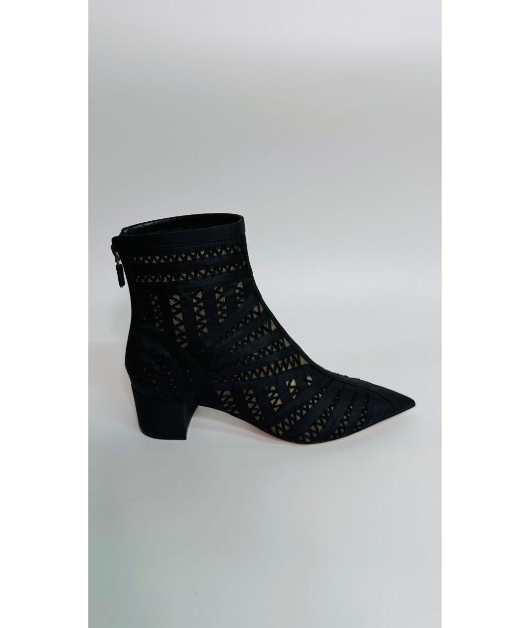 CHRISTIAN DIOR Черные текстильные ботильоны, фото 5