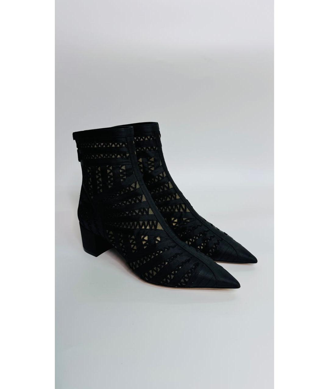 CHRISTIAN DIOR Черные текстильные ботильоны, фото 2