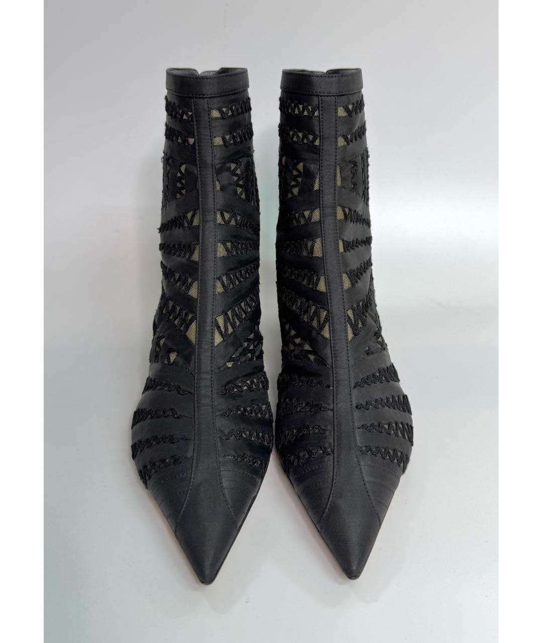 CHRISTIAN DIOR Черные текстильные ботильоны, фото 2