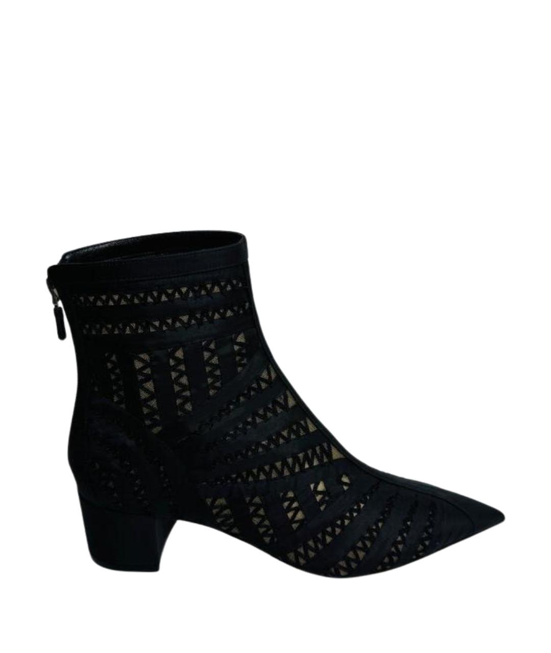CHRISTIAN DIOR Черные текстильные ботильоны, фото 1