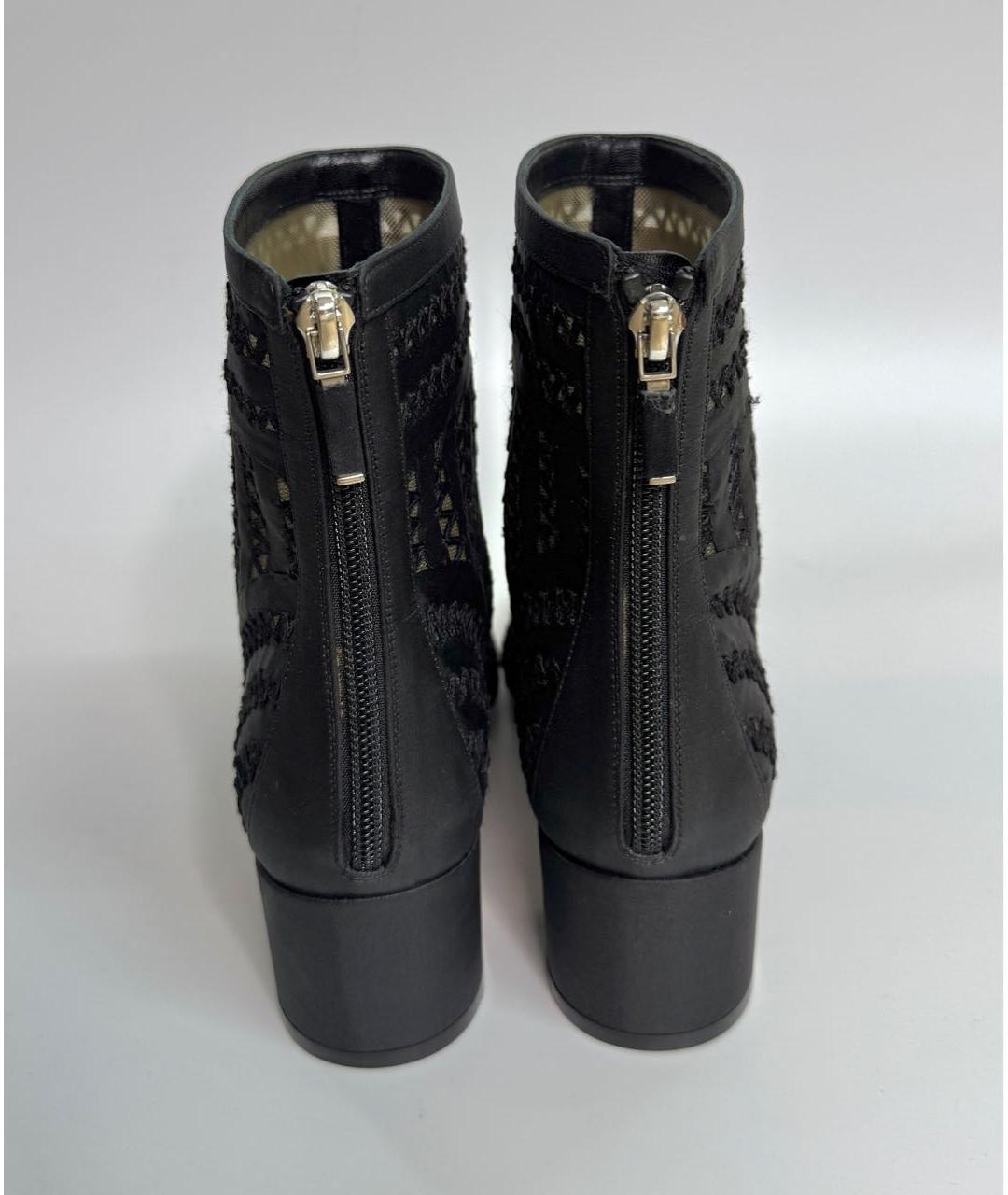 CHRISTIAN DIOR Черные текстильные ботильоны, фото 4