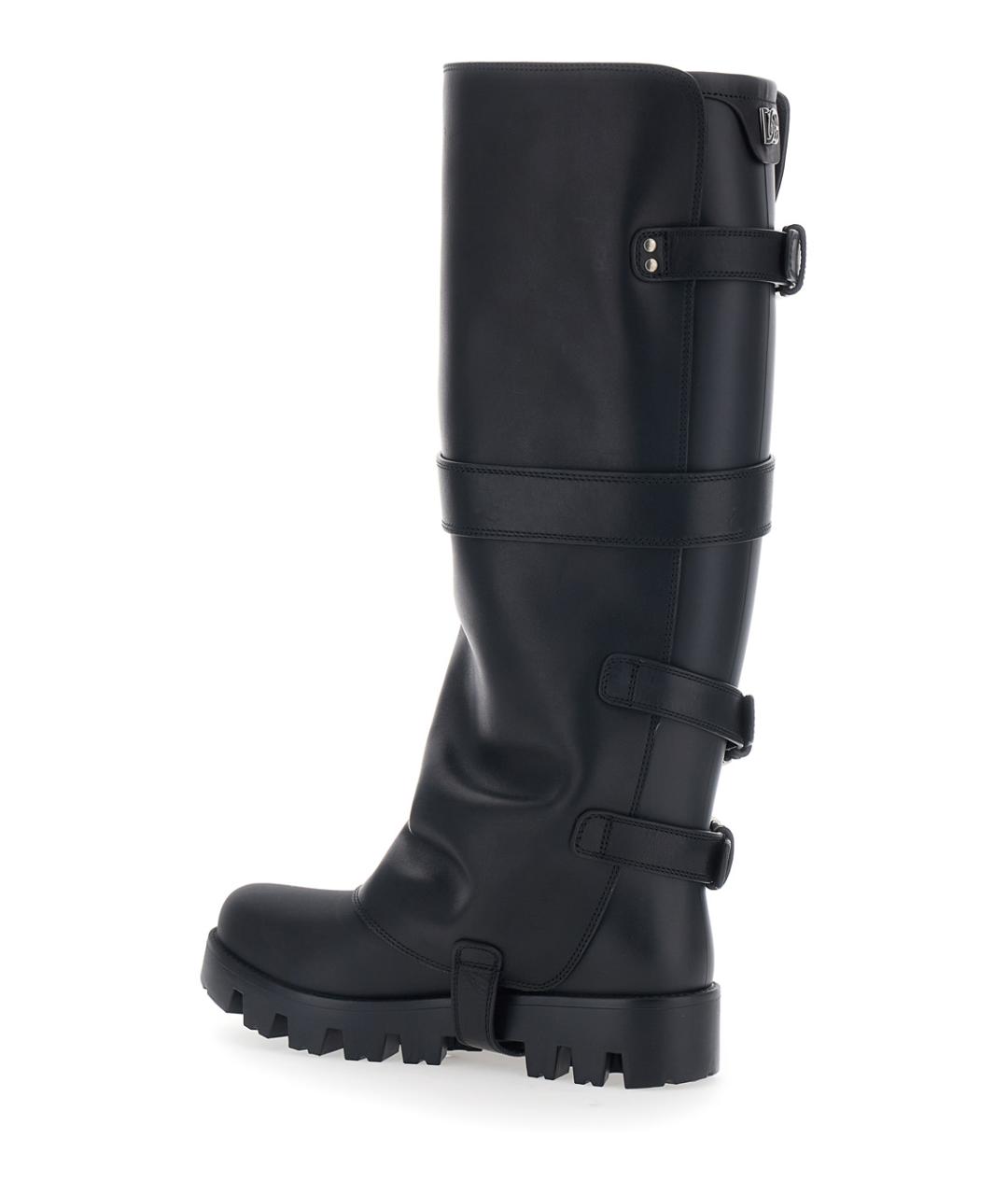 DOLCE&GABBANA Черные кожаные сапоги, фото 3