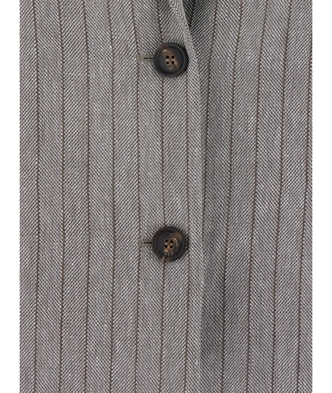 BRUNELLO CUCINELLI Серый льняной жакет/пиджак, фото 3