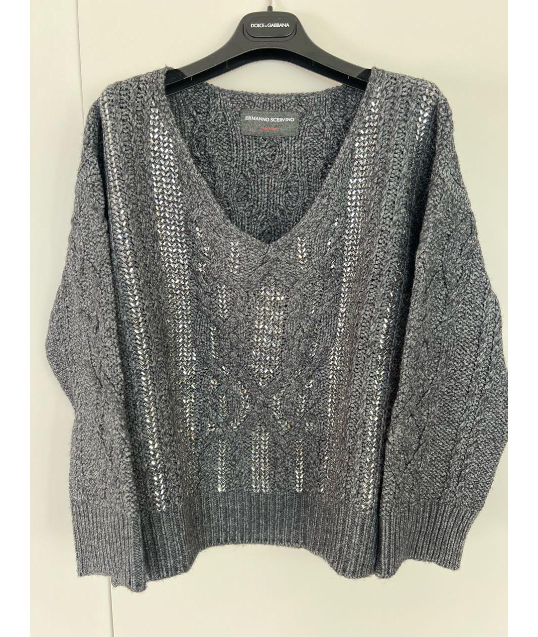 ERMANNO SCERVINO Антрацитовый шерстяной джемпер / свитер, фото 8