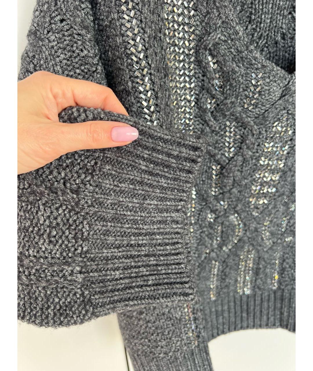 ERMANNO SCERVINO Антрацитовый шерстяной джемпер / свитер, фото 4