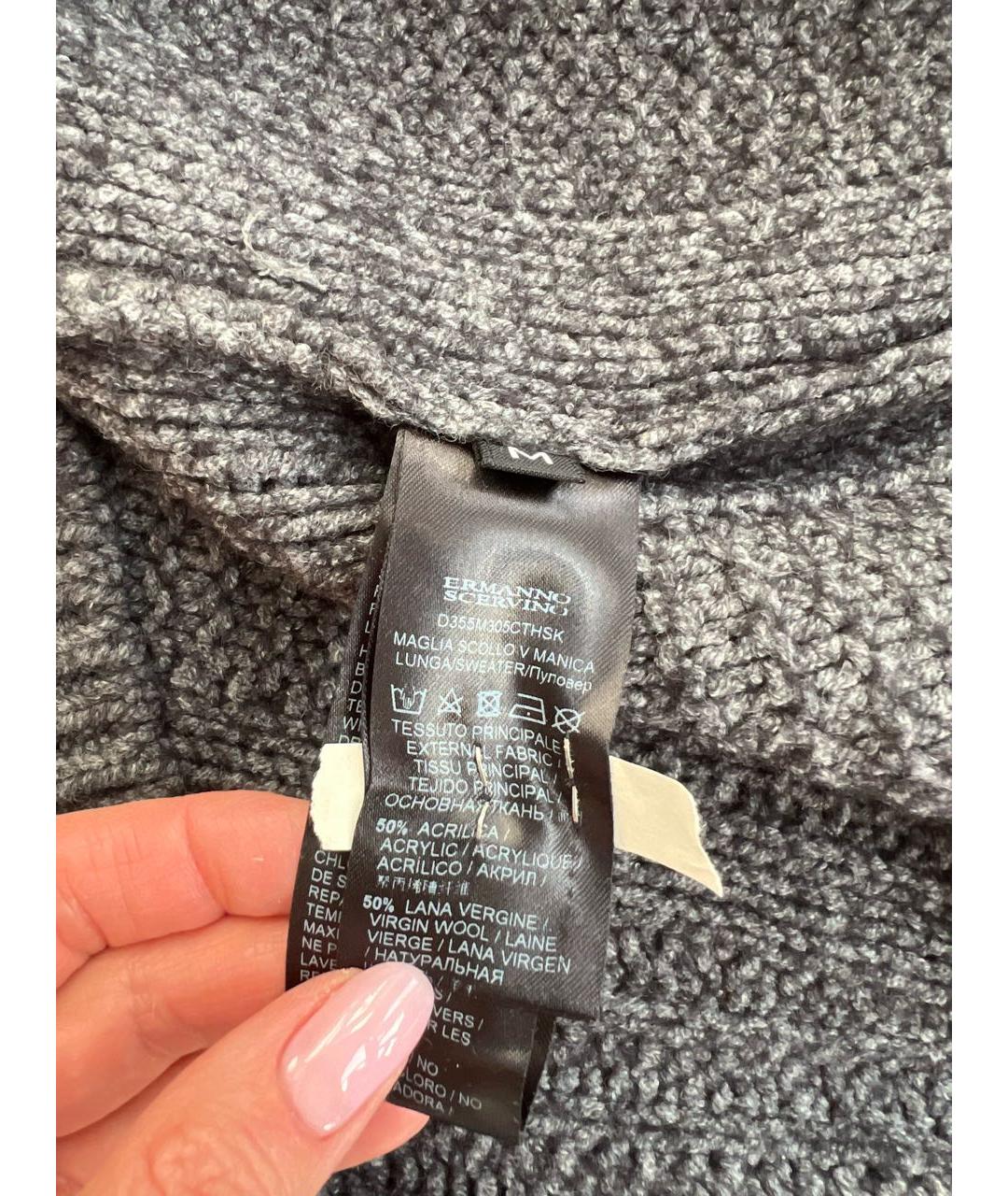 ERMANNO SCERVINO Антрацитовый шерстяной джемпер / свитер, фото 6