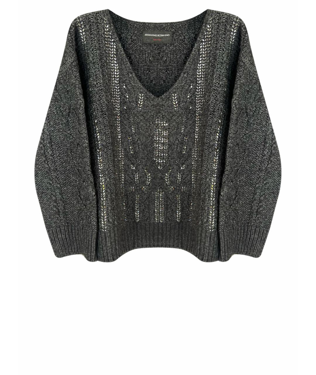 ERMANNO SCERVINO Антрацитовый шерстяной джемпер / свитер, фото 1