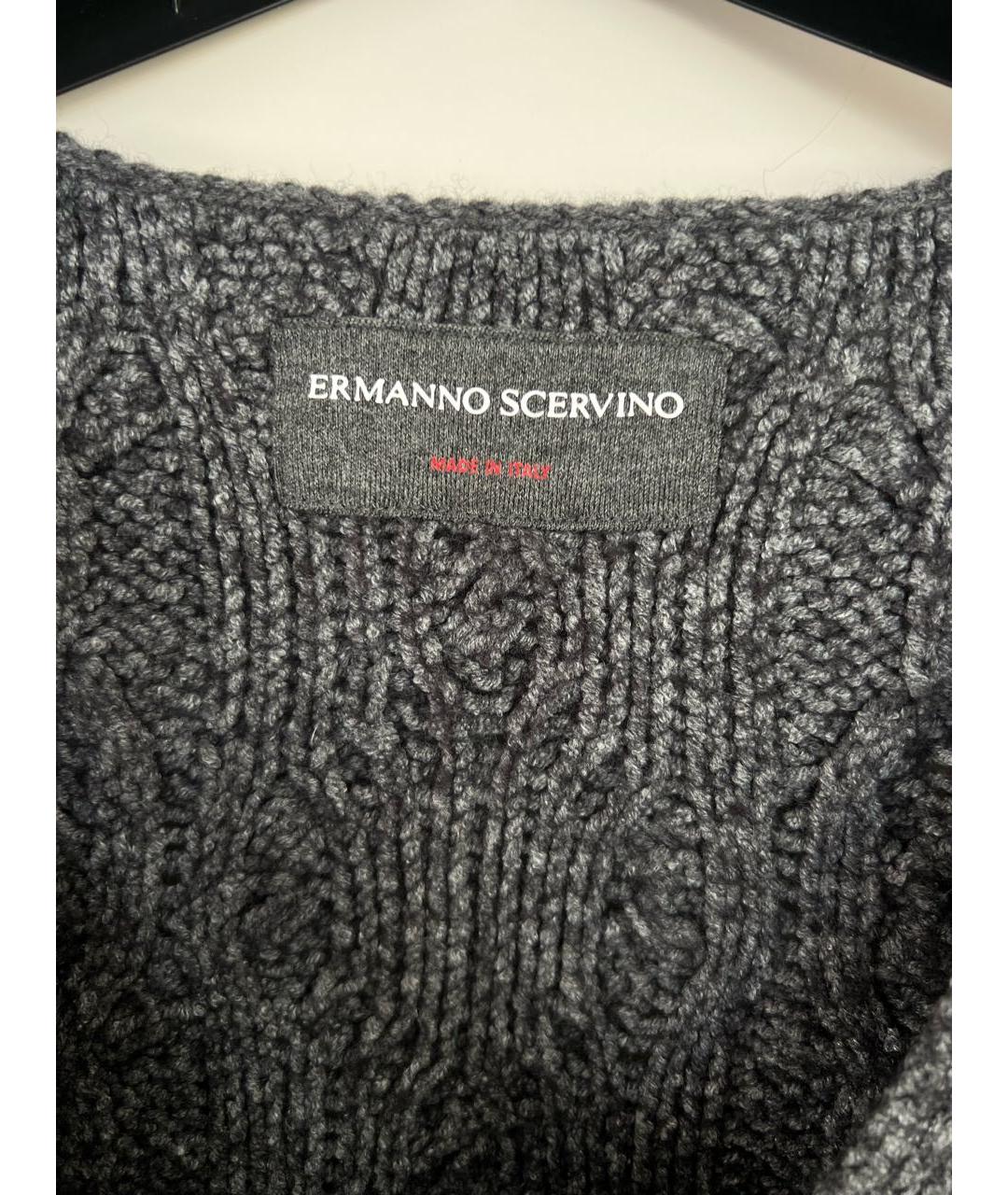 ERMANNO SCERVINO Антрацитовый шерстяной джемпер / свитер, фото 2
