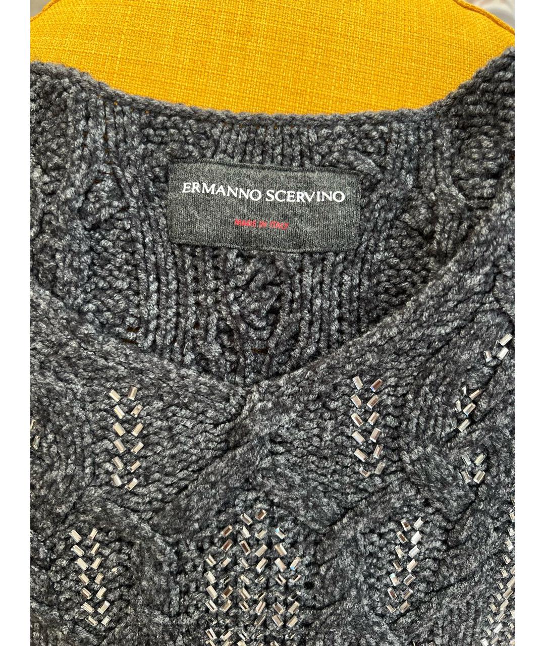 ERMANNO SCERVINO Антрацитовый шерстяной джемпер / свитер, фото 5