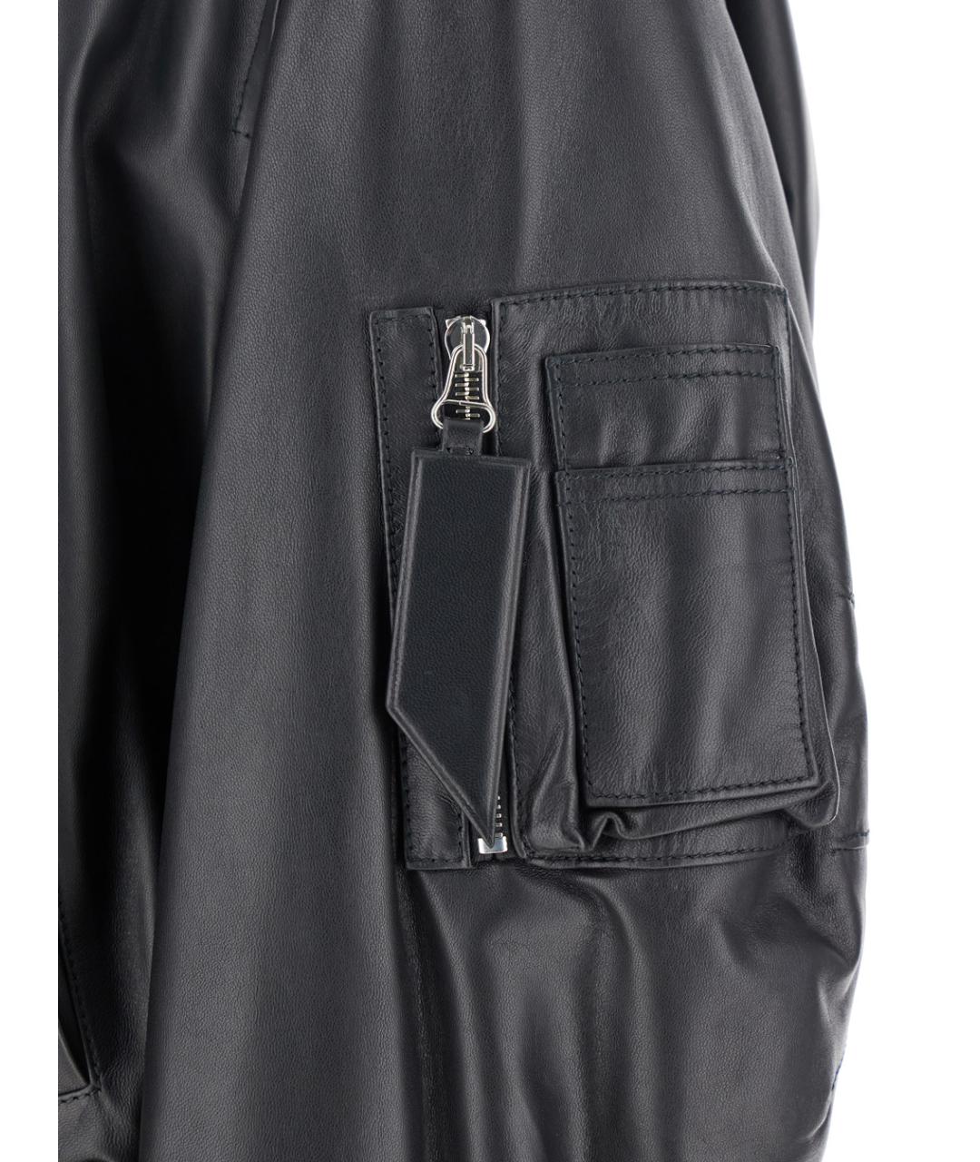 THE ATTICO Черная кожаная куртка, фото 3