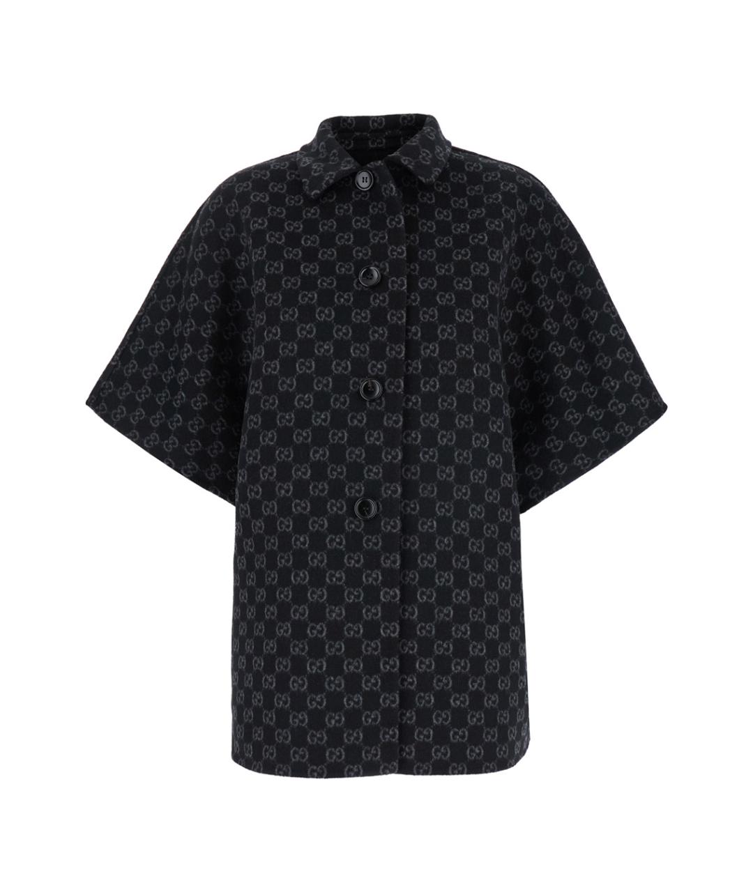 GUCCI Черное шерстяное пальто, фото 3