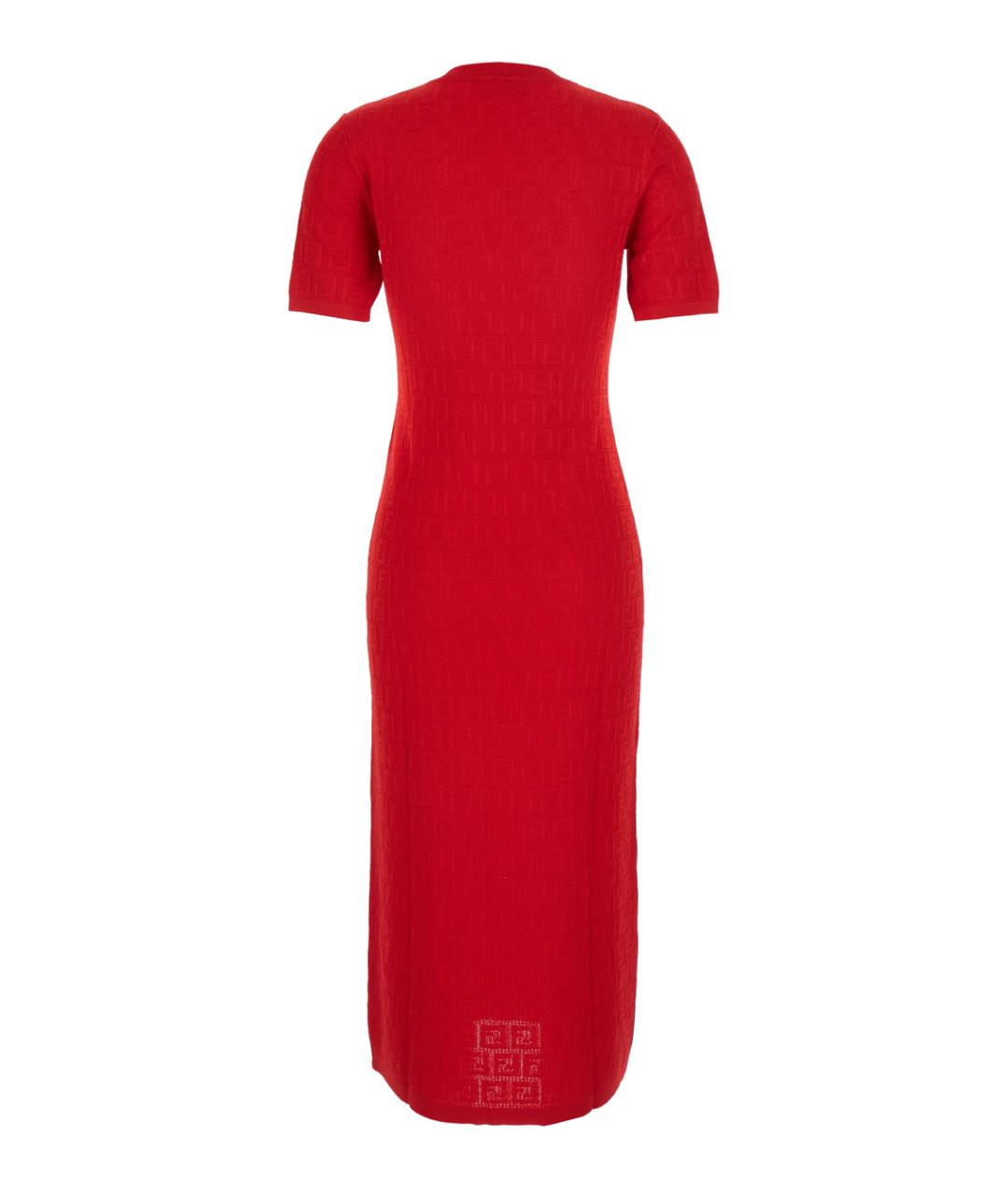 FENDI Красное хлопковое повседневное платье, фото 2