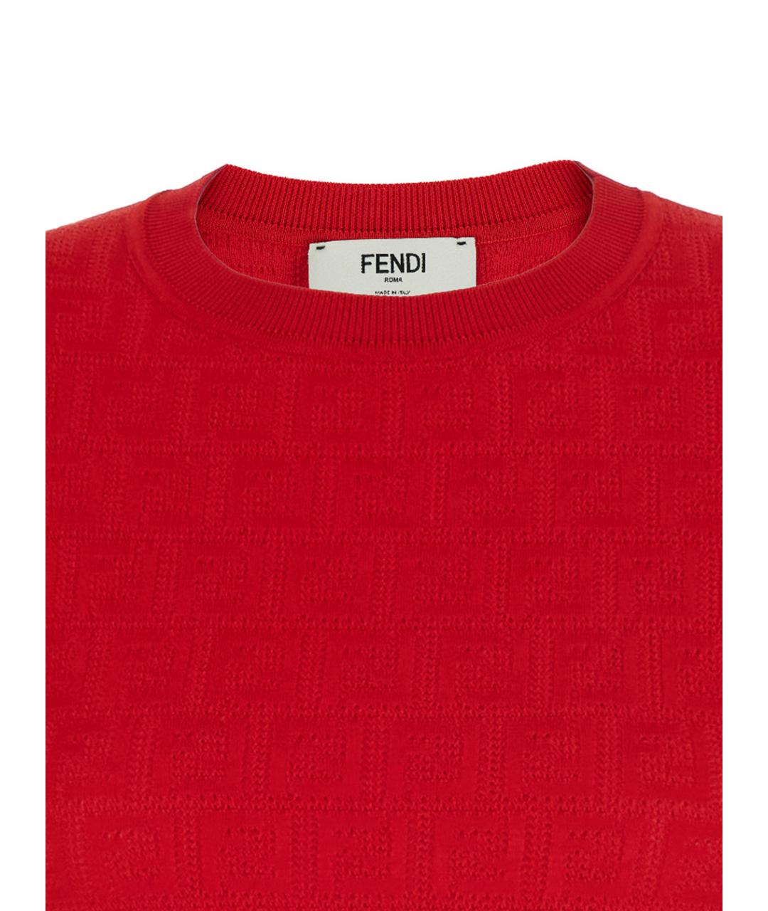 FENDI Красное хлопковое повседневное платье, фото 3